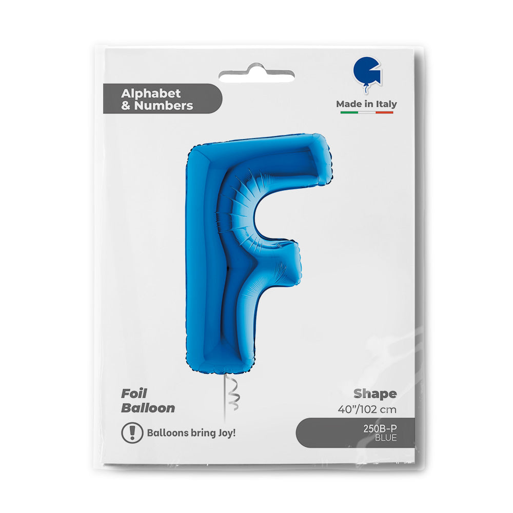 Letter Ballon F Blauw - 102 cm