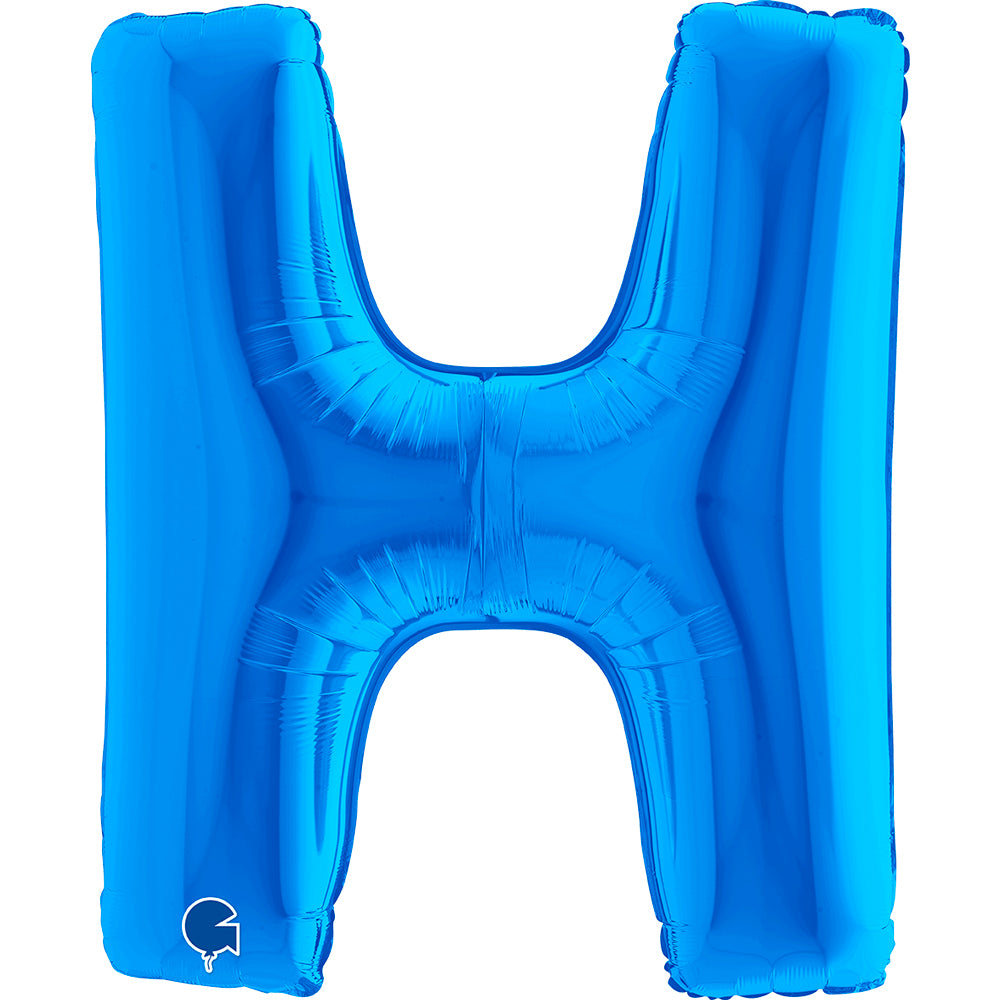 Letter Ballon H Blauw - 102 cm