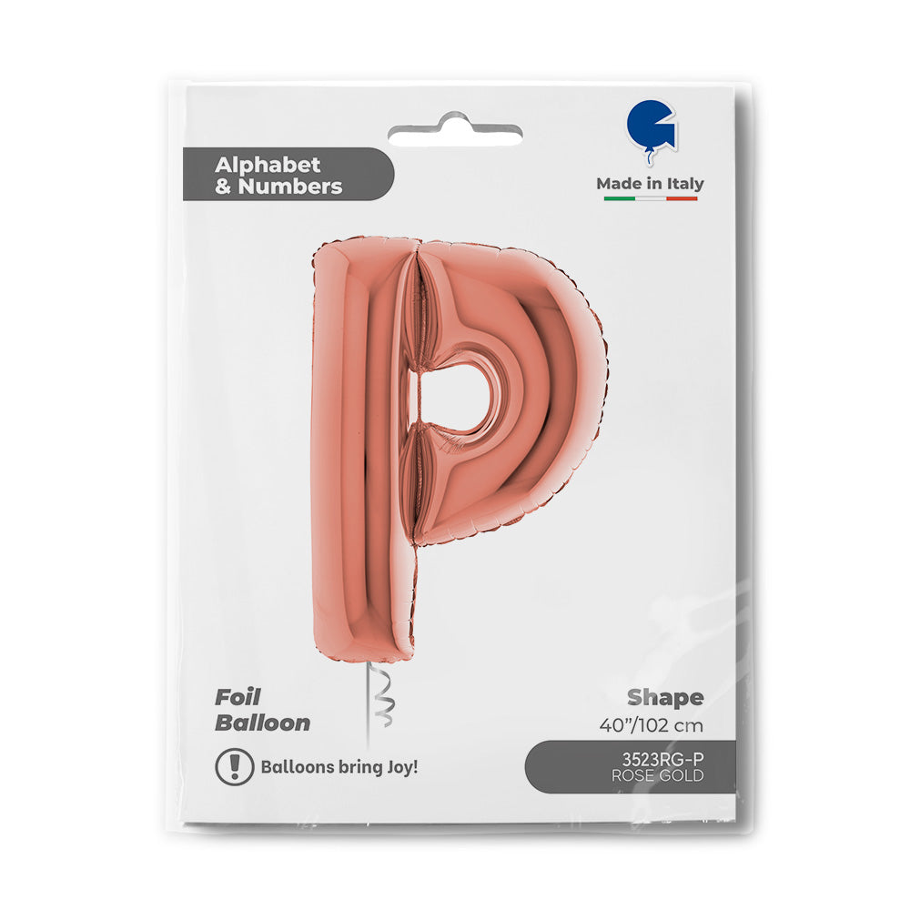 Letter Ballon P Rose Goud - 102 cm