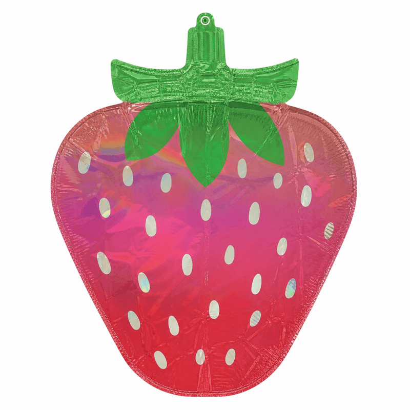 Aardbei Holographic Iridescent Folie Ballon - 68 cm - Ballonnenshop.nl