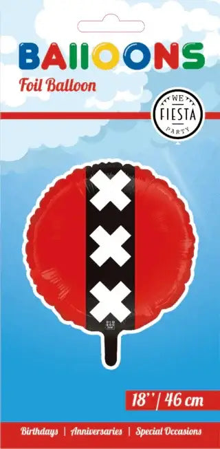 Amsterdamse Vlag Folie Ballon - 45 cm - Ballonnenshop.nl