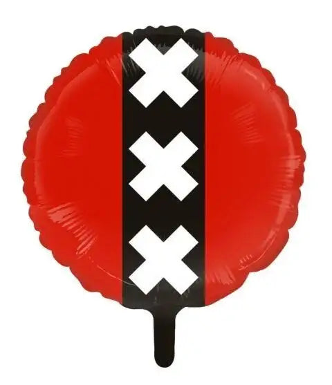 Amsterdamse Vlag Folie Ballon - 45 cm - Ballonnenshop.nl
