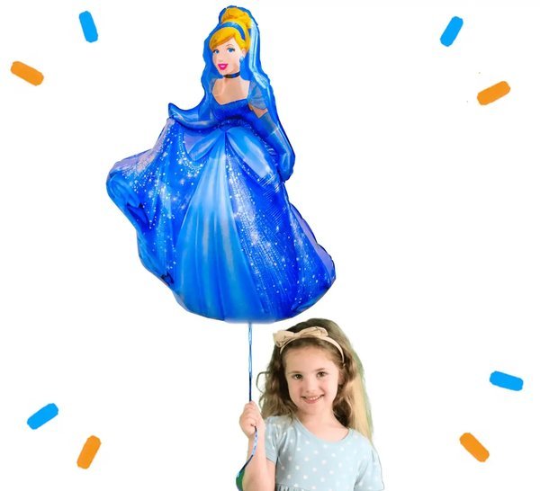 Assepoester Disney Prinses XL Helium Ballon - Gevuld Met Helium - 84 cm - Ballonnenshop.nl
