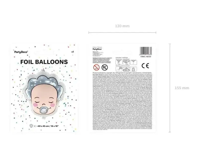 Baby Folie Ballon Jongen - 45 cm - Ballonnenshop.nl