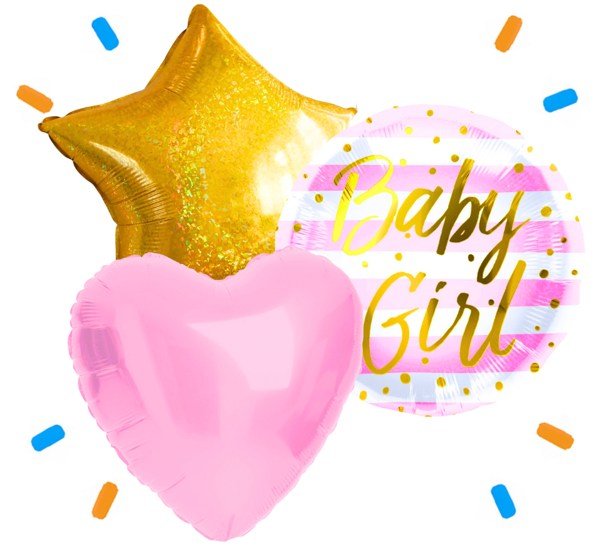 Baby Girl Trosje Helium Ballonnen - Gevuld Met Helium - 46 cm - Ballonnenshop.nl