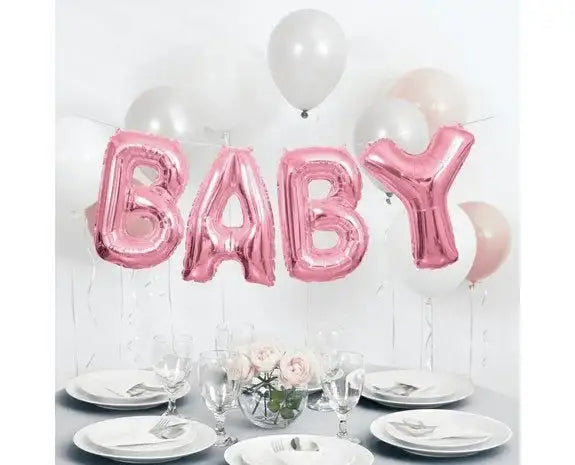 Baby Letter Ballonnen Roze 36 cm - Ballonnenshop.nl