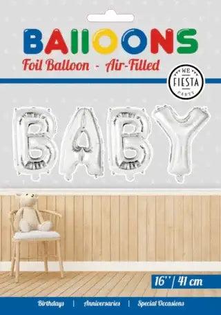 Baby Letter Ballonnen Zilver 41 cm - Ballonnenshop.nl
