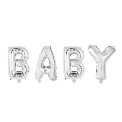 Baby Letter Ballonnen Zilver 41 cm - Ballonnenshop.nl