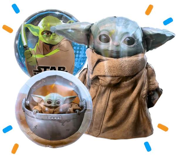 Baby Yoda Trosje XL - Gevuld Met Helium - 66 cm - Ballonnenshop.nl