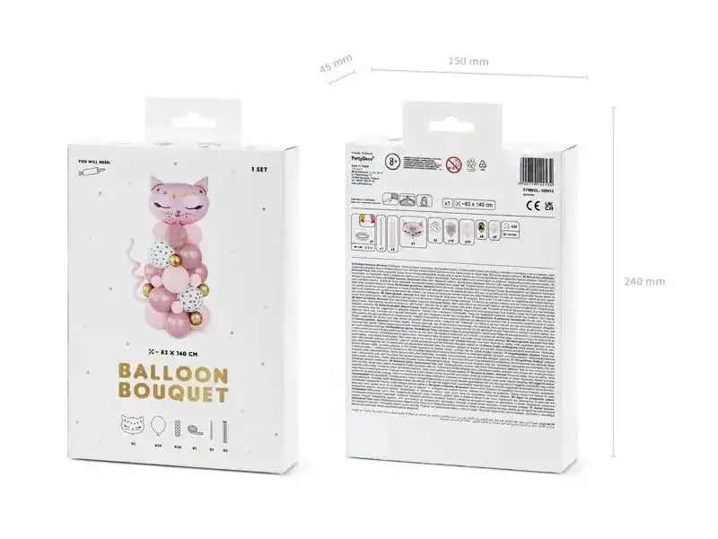 Ballonnenpilaar Kat Roze 83cm x 140cm - Ballonnenshop.nl