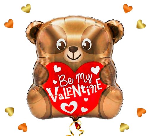 Be My Valentine Beertje Ballon - Gevuld Met Helium - 45 cm - Ballonnenshop.nl