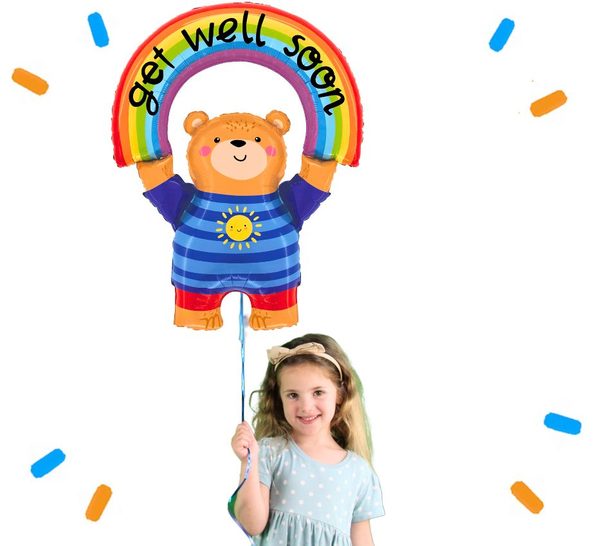 Beer Get Well Soon Regenboog Helium Ballon - Gevuld Met Helium - 114 cm - Ballonnenshop.nl