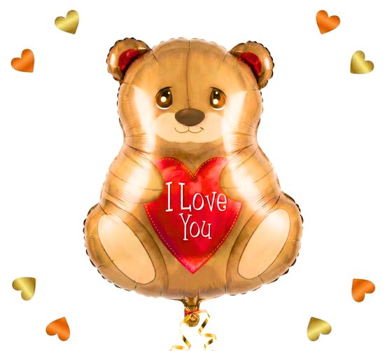 Beertje I Love You Ballon - Gevuld Met Helium - 45 cm - Ballonnenshop.nl