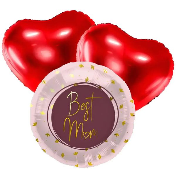 Best Mom Trosje Helium Ballonnen Roze - Gevuld Met Helium - Ballonnenshop.nl