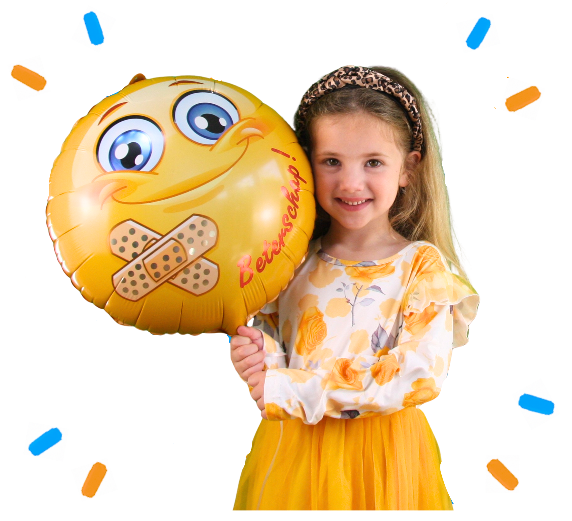 Helium Ballon Smiley Beterschap - Gevuld Met Helium - 45 cm