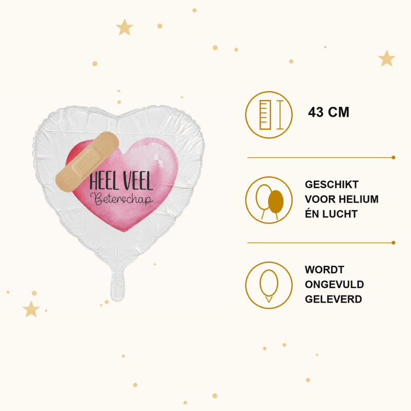 Beterschap Pleister Roze Folie Ballon - 43 cm - Ballonnenshop.nl