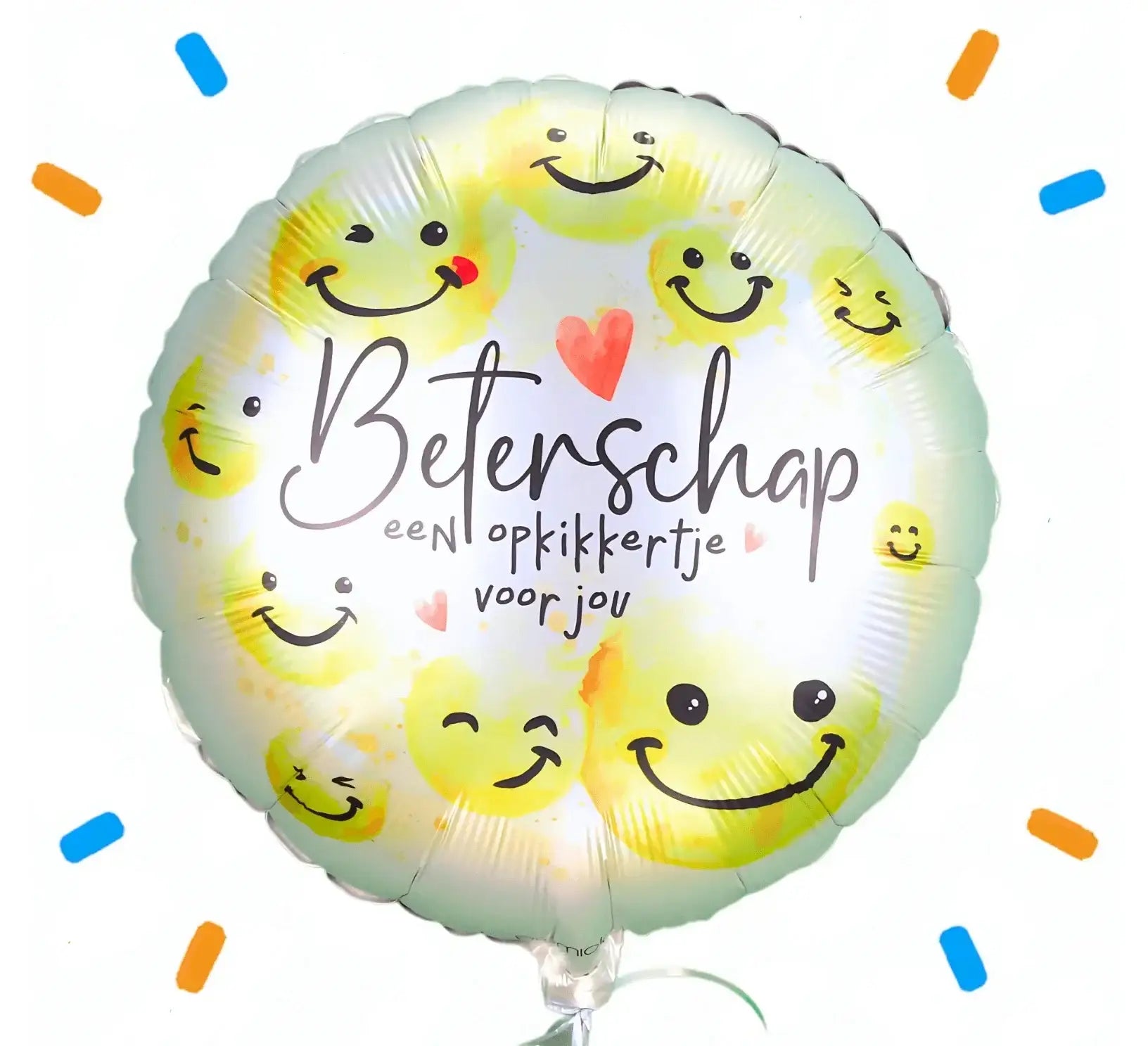 Beterschap Smiley Opkikker Helium Ballon - Gevuld Met Helium - 43 cm - Ballonnenshop.nl