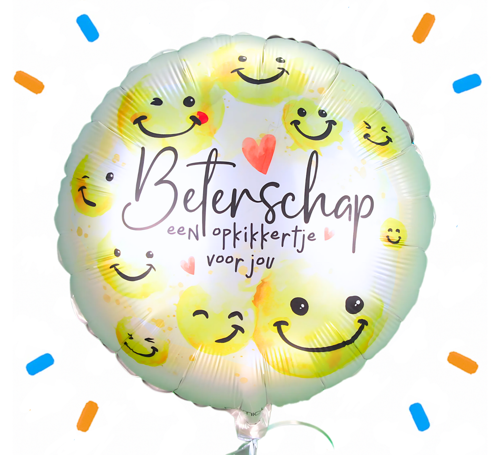 Beterschap Smiley Opkikker Helium Ballon - Gevuld Met Helium - 43 cm