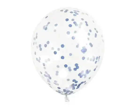 Blauwe Confetti Ballonnen - 6 stuks - 30,5 cm - Ballonnenshop.nl