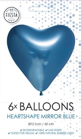 Blauwe Hartjes Ballonnen - 6 stuks - 30 cm - Ballonnenshop.nl