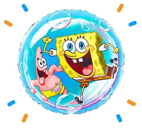 Blije Spongebob & Patrick Helium Ballon - Gevuld Met Helium - 46 cm - Ballonnenshop.nl