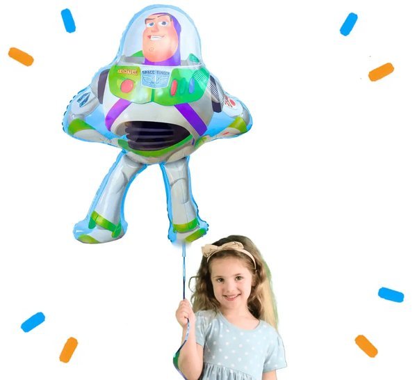 Buzz Lightyear Toy Story XL Helium Ballon - Gevuld Met Helium - 89 cm - Ballonnenshop.nl