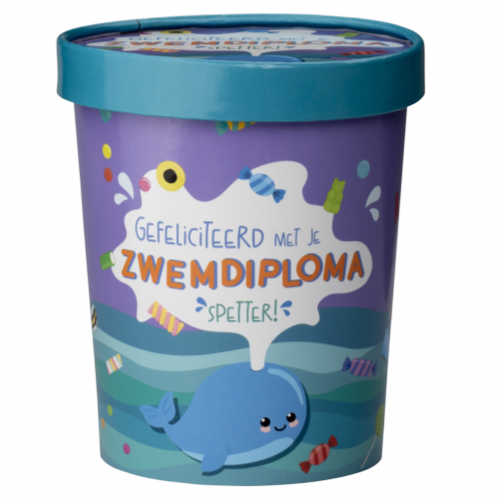 Snoeppot Gefeliciteerd Met Je Zwemdiploma - 250 Gram Snoep