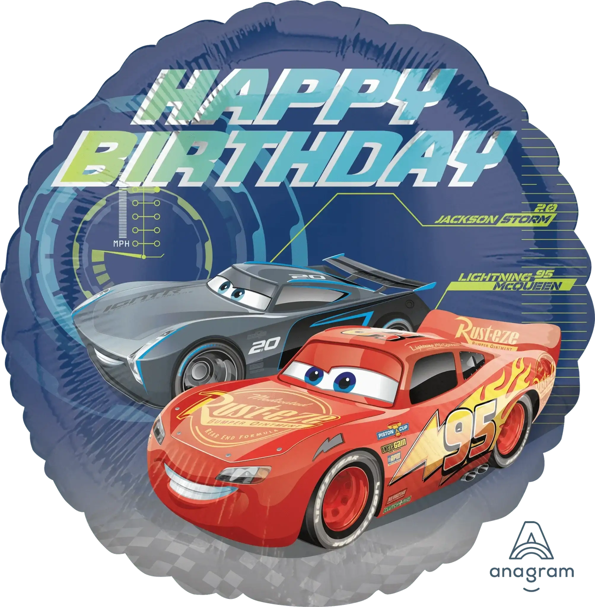 Cars Happy Birthday Folie Ballon - 46 cm - Ballonnenshop.nl