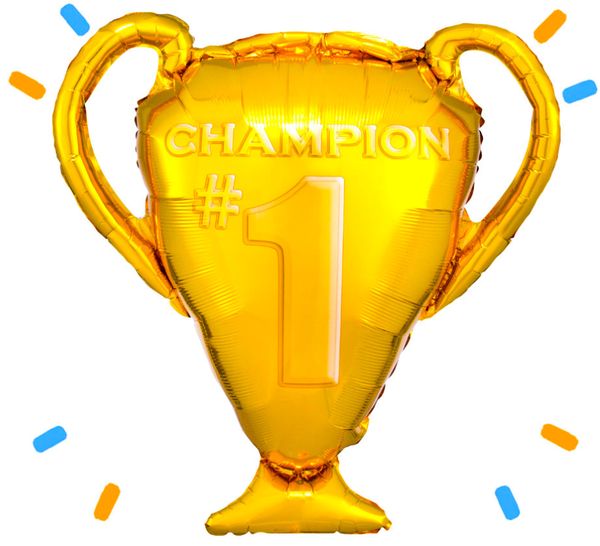 Champion 1 Helium Ballon - Gevuld Met Helium - 71cm - Ballonnenshop.nl