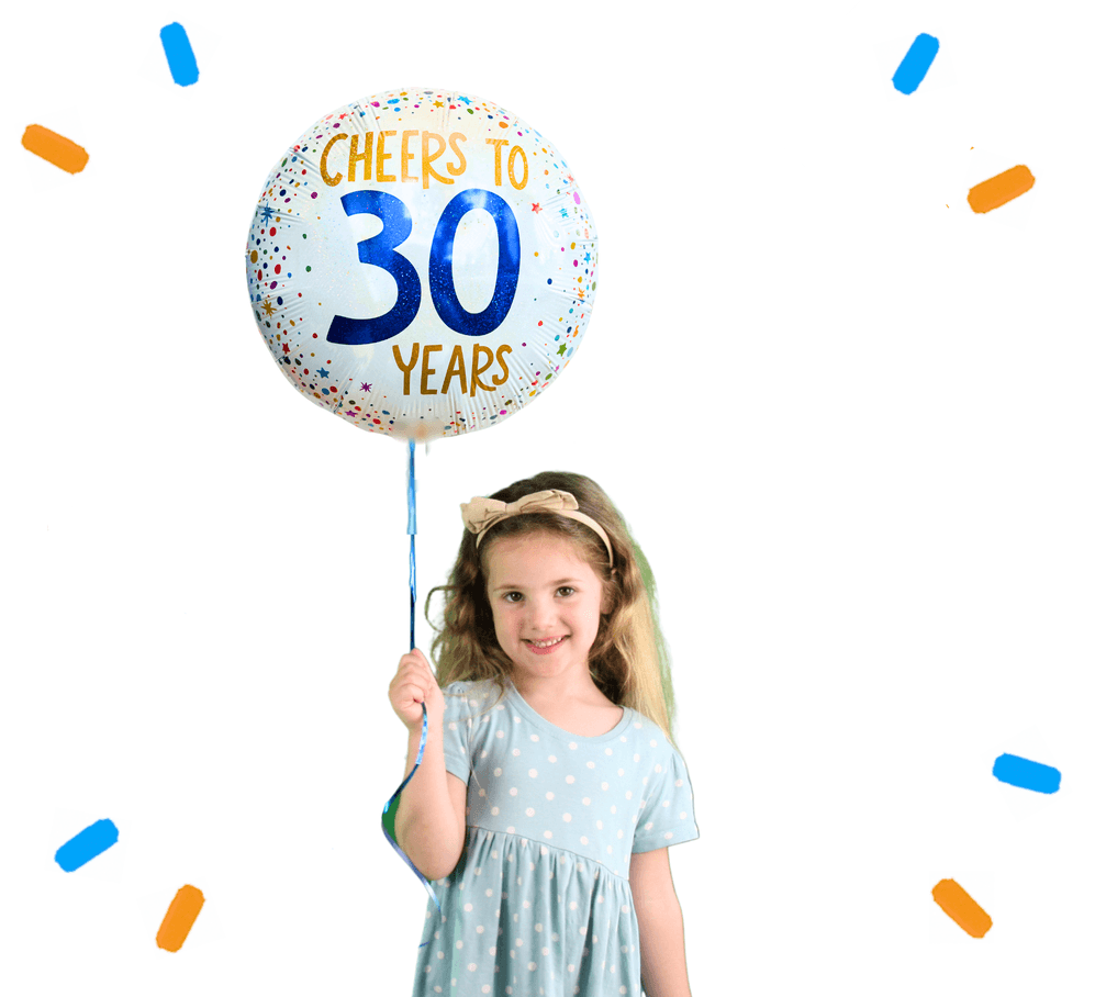Cheers To 30 Years Helium Ballon - Gevuld Met Helium - 46 cm