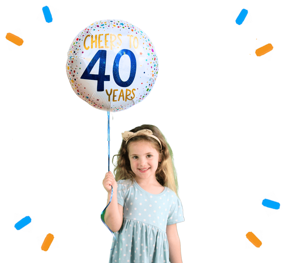 Cheers To 40 Years Helium Ballon - Gevuld Met Helium - 46 cm