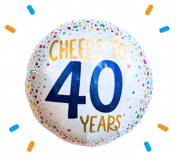 Cheers To 40 Years Helium Ballon - Gevuld Met Helium - 46 cm - Ballonnenshop.nl