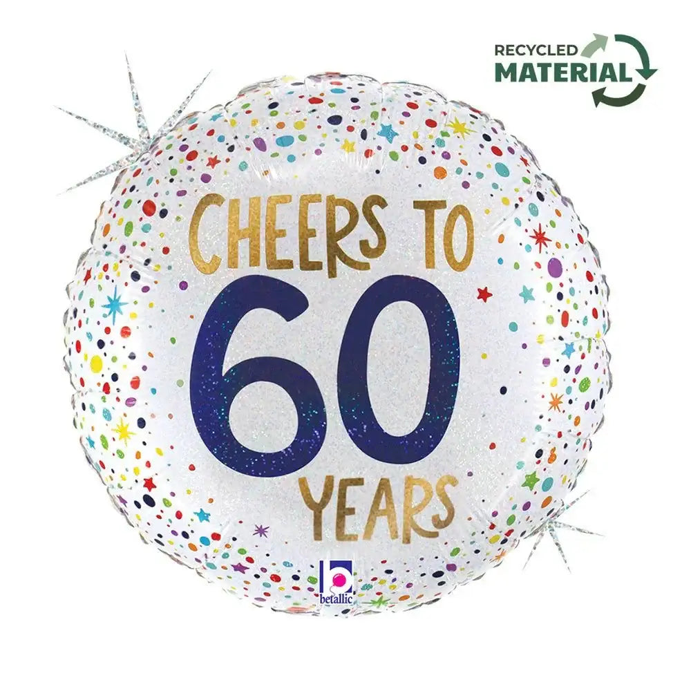 Cheers To 60 Years Folie Ballon - 46 cm - Ballonnenshop.nl