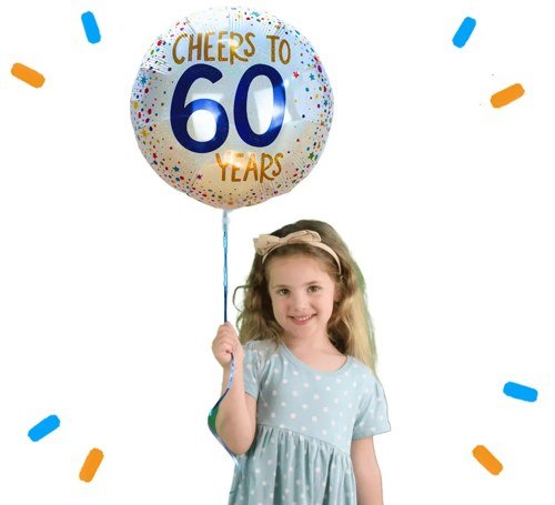 Cheers To 60 Years Helium Ballon - Gevuld Met Helium - 46 cm - Ballonnenshop.nl