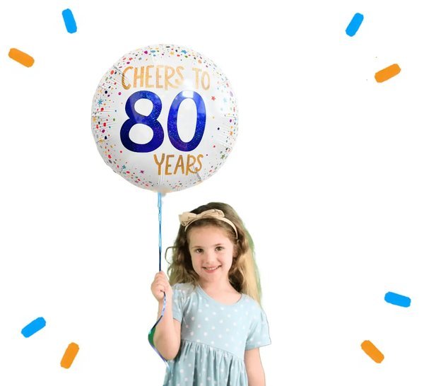 Cheers To 80 Years Helium Ballon - Gevuld Met Helium - 46 cm - Ballonnenshop.nl