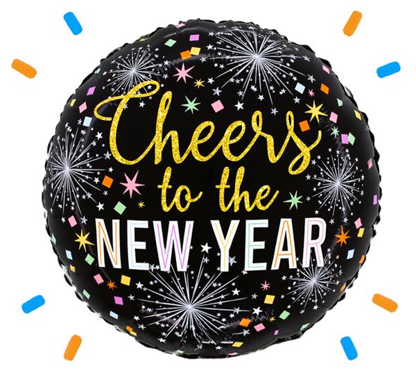 Cheers To The New Year Helium Ballon - Gevuld Met Helium - 45 cm - Ballonnenshop.nl