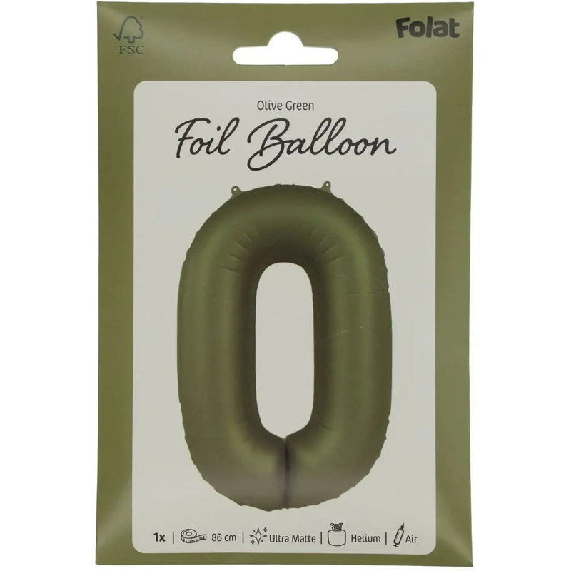 Cijfer Ballon 0 - Groen - 86 cm - Ballonnenshop.nl
