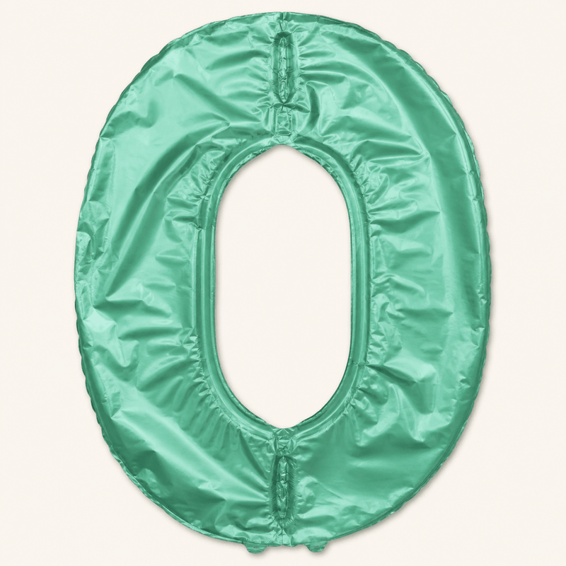 Cijfer Ballon 0 Licht Groen - 86 cm - Ballonnenshop.nl