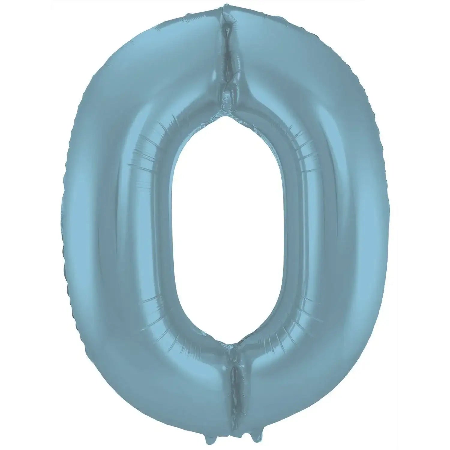 Cijfer Ballon 0 - Pastel Blauw - 86 cm - Ballonnenshop.nl