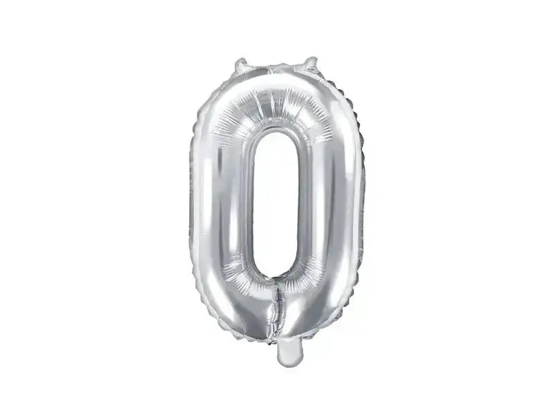 Cijfer Ballon 0 Zilver 35 cm - Ballonnenshop.nl