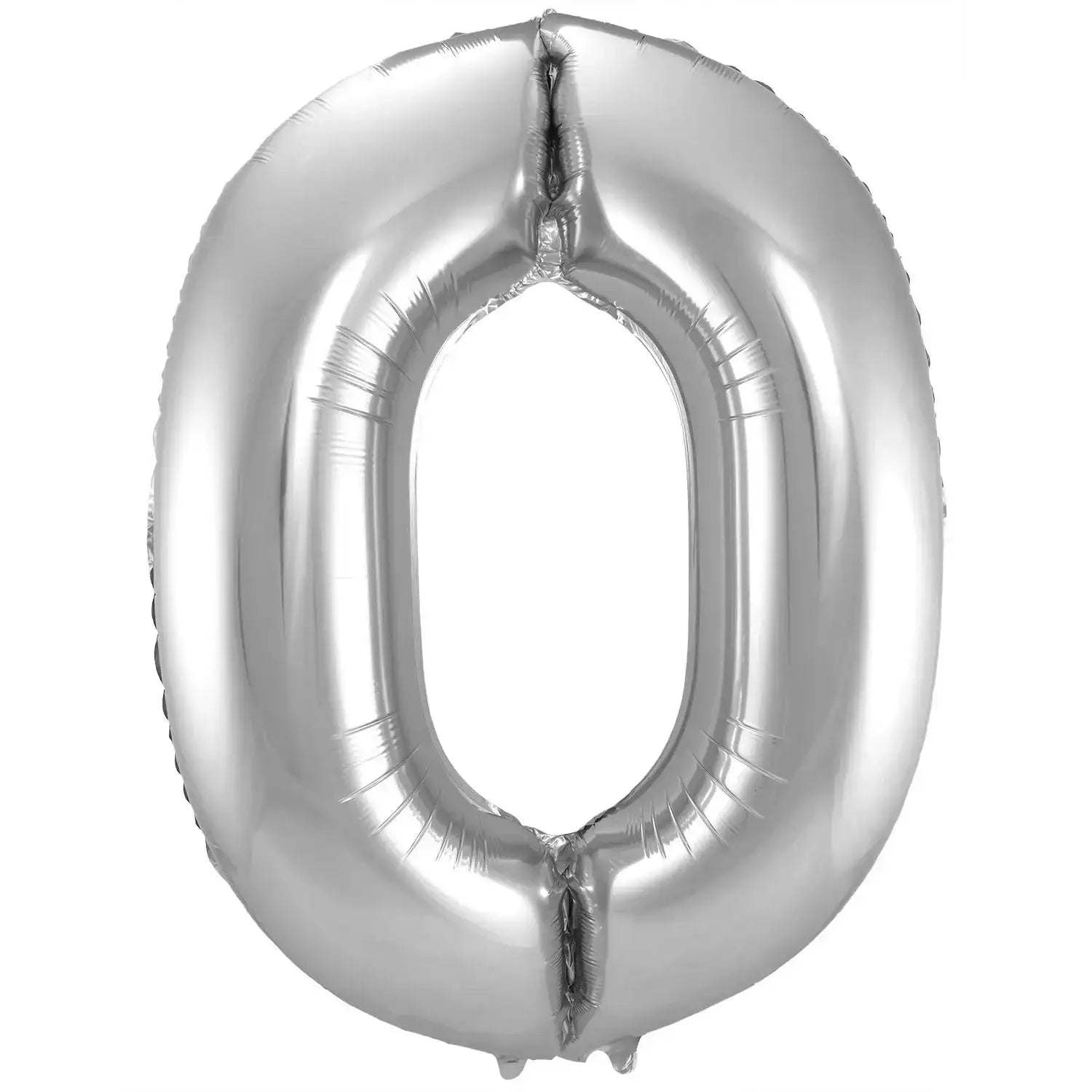 Cijfer Ballon 0 - Zilver - 86 cm - Ballonnenshop.nl
