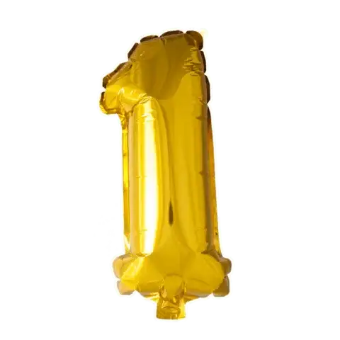 Cijfer Ballon 1 Goud 102 cm - Ballonnenshop.nl