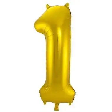 Cijfer Ballon 1 Goud - 86 cm - Ballonnenshop.nl