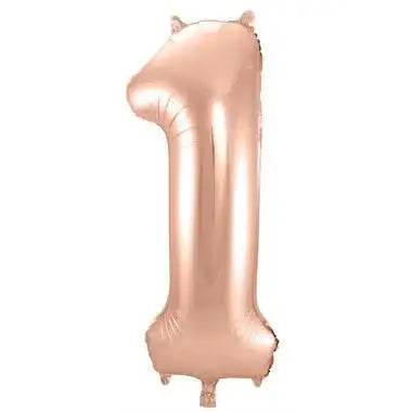 Cijfer Ballon 1 - Rose Goud - 86 cm - Ballonnenshop.nl