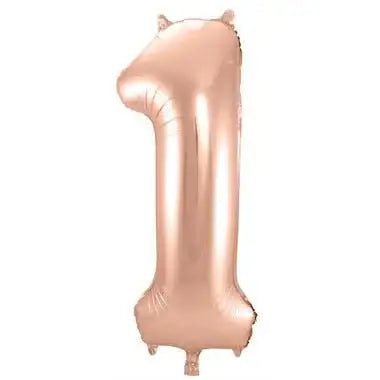 Cijfer Ballon 1 Rose Goud - 86 cm - Ballonnenshop.nl