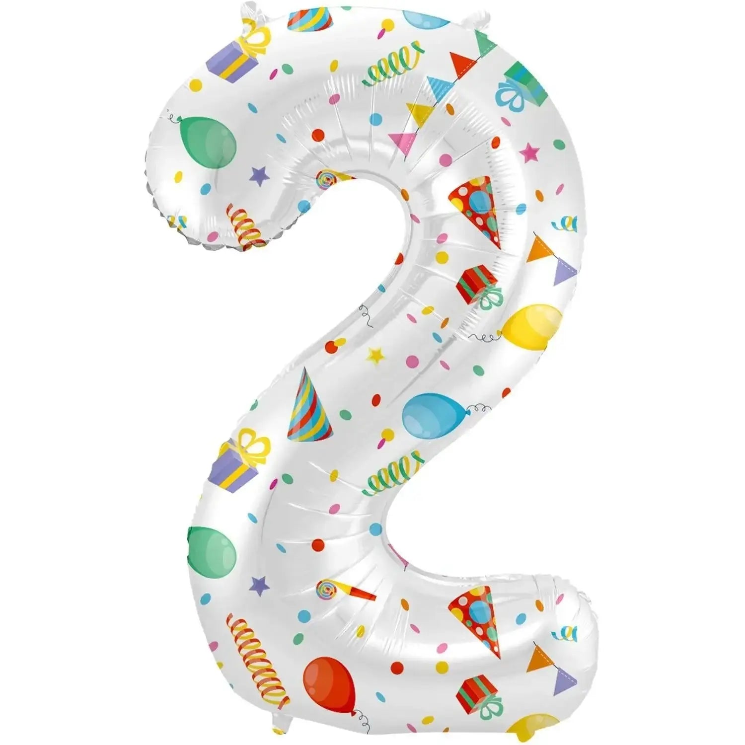 Cijfer Ballon 2 - Joyful Party - 86 cm - Ballonnenshop.nl