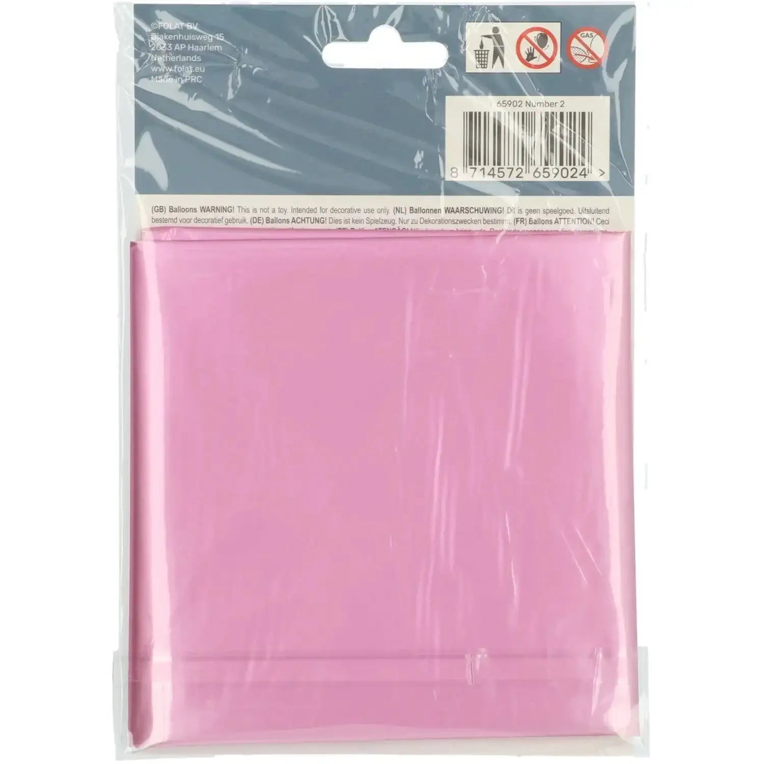 Cijfer Ballon 2 - Mat Roze - 86 cm - Ballonnenshop.nl