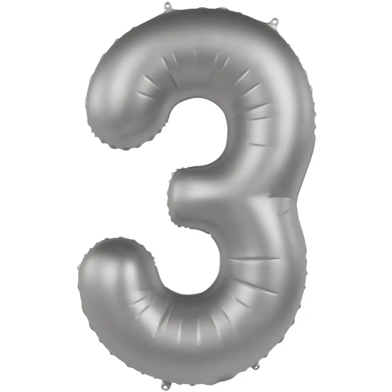 Cijfer Ballon 3 - Moonlight Zilver - 86 cm - Ballonnenshop.nl
