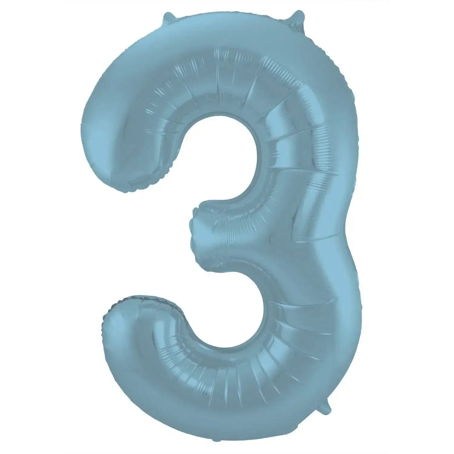 Cijfer Ballon 3 - Pastel Blauw - 86 cm - Ballonnenshop.nl