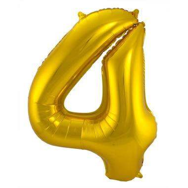 Cijfer Ballon 4 - Goud - 86 cm - Ballonnenshop.nl